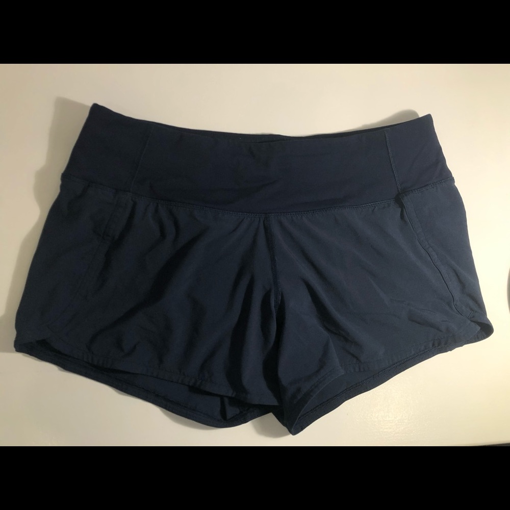 lululemon athletica Navy Blue Run Short with Wide Waistband